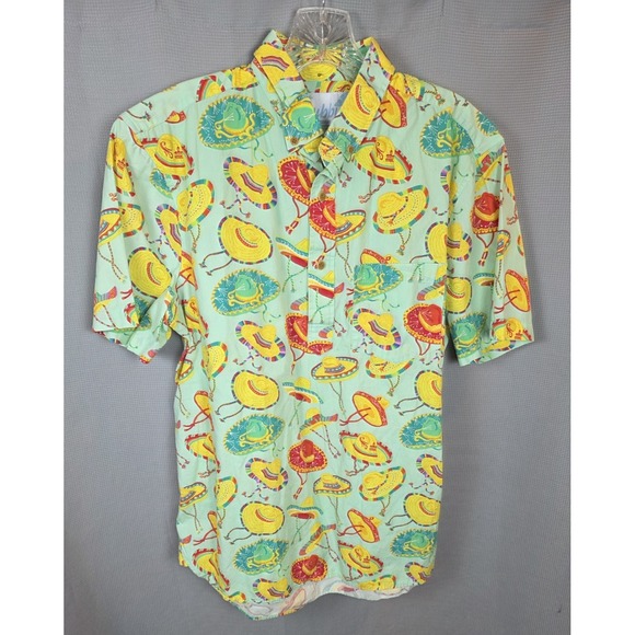 chubbies Other - Chubbies Shirt Mens Medium Green Short Sleeve Button Up‎ Sombrero Fiesta Novelty